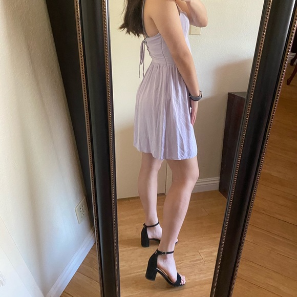 Lilac Lace-Up Dress - Picture 2 of 5